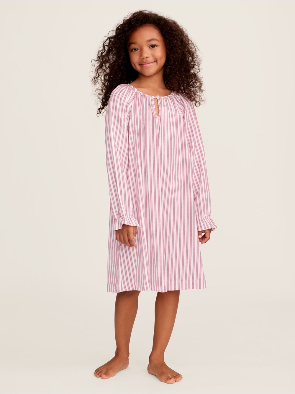 Petite Plume Delphine Nightgown Girls 4 Antique Red Ticking Stripe Pajama